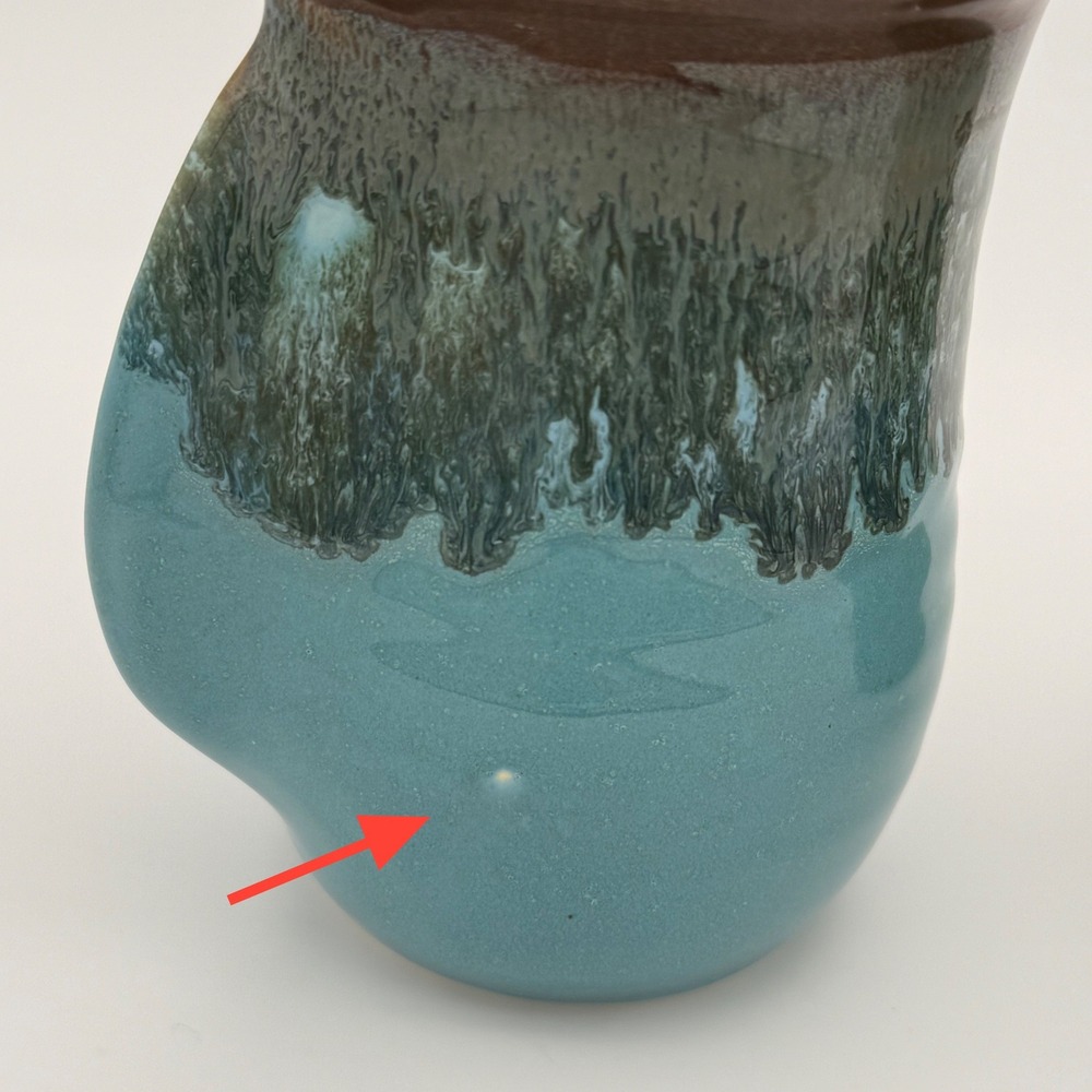 Clay In Motion Signed Neher Right Hand Handwarmer Mugs Set of 2 Artisan Pottery - Picture 10 of 10
